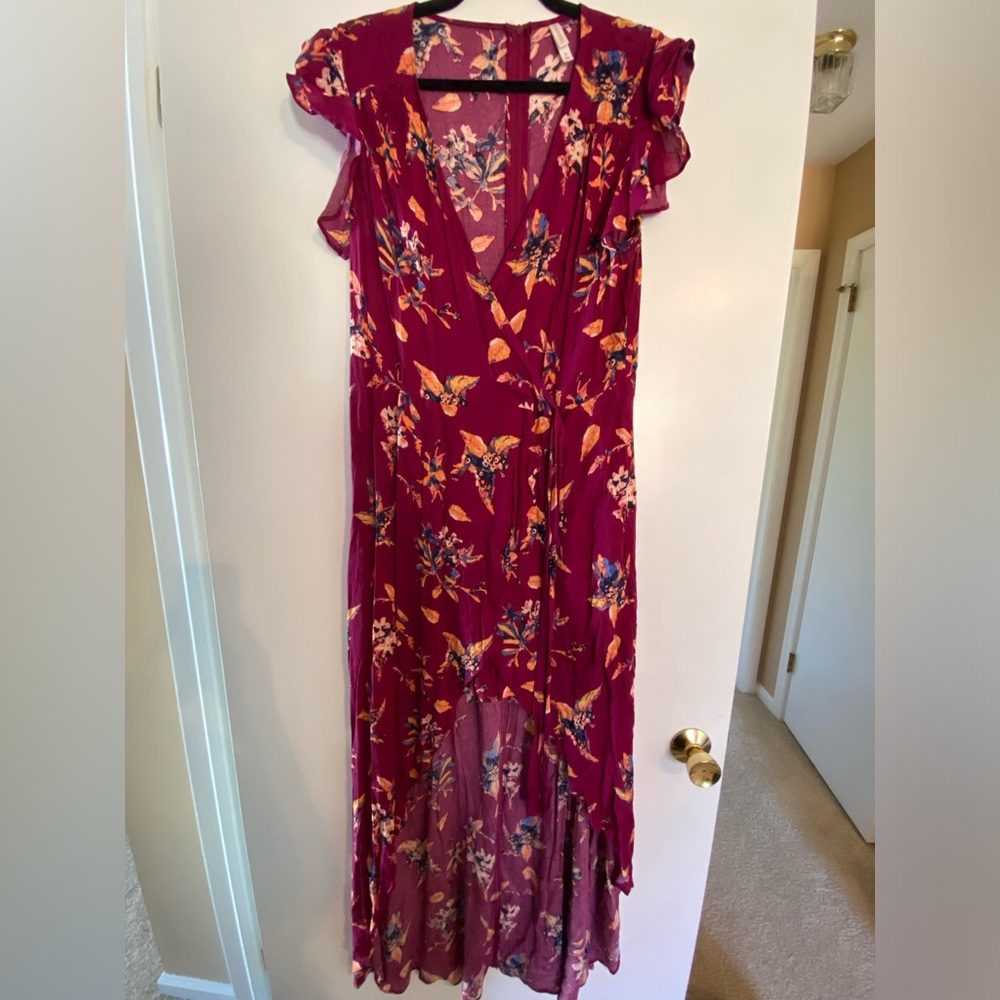 Floral Maxi Dress - Burgundy